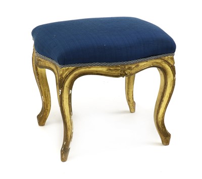 Lot 415 - A Louis XV style gilt framed stool