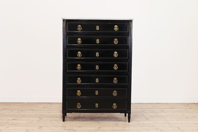 Lot 160 - A Directoire ebonised semainier