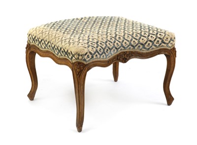 Lot 414 - A Louis XV style walnut framed stool