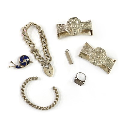 Lot 1559 - A collection of silver jewellery and tableware