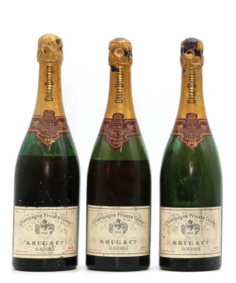 Lot 25 - Krug, Reims, Private Cuvee, 1947 (2) & 1949 (1), three bottles in total