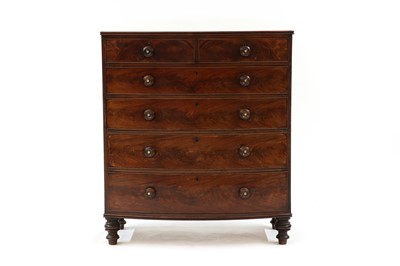 Lot 532 - A Regency mahogany bow front chest of drawers