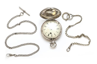 Lot 1399 - A sterling silver verge fusee pocket watch