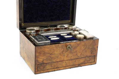 Lot 258 - A Victorian burr walnut dressing box