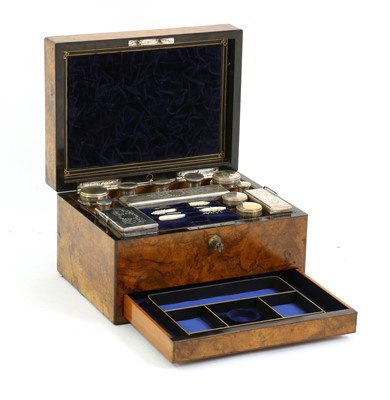 Lot 258A - A Victorian burr walnut dressing box