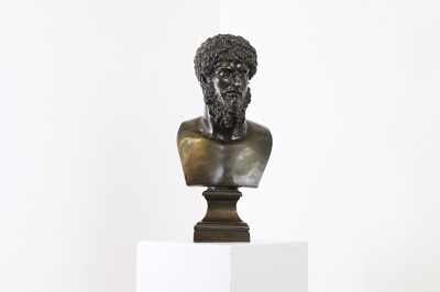Lot 60 - A grand tour patinated bronze bust of Lucius Verus