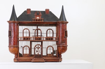 Lot 176 - A large painted birdcage