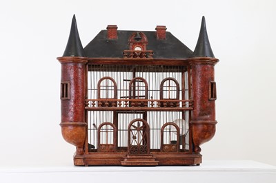 Lot 176 - A large painted birdcage