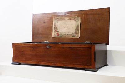 Lot 481 - A rosewood and kingwood musical box