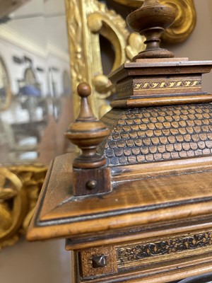 Lot 434 - An oak waterfall clock