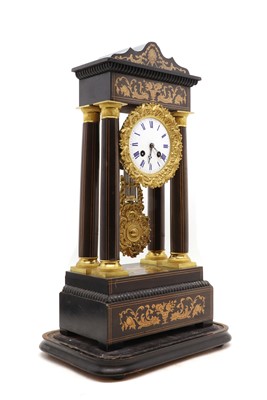 Lot 352 - A French portico clock
