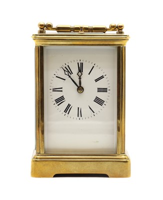 Lot 363 - A French brass carriage clock