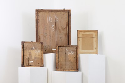 Lot 96 - Four reverse painted glass portraits