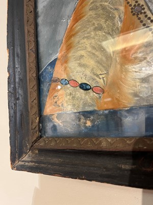 Lot 96 - Four reverse painted glass portraits