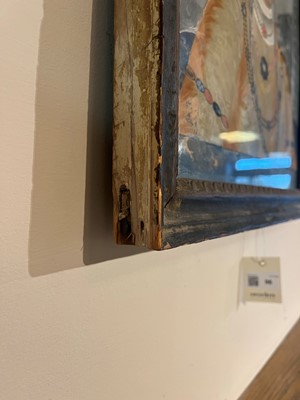 Lot 96 - Four reverse painted glass portraits