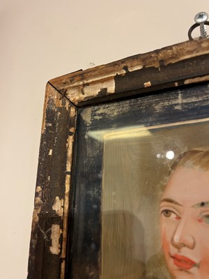 Lot 96 - Four reverse painted glass portraits