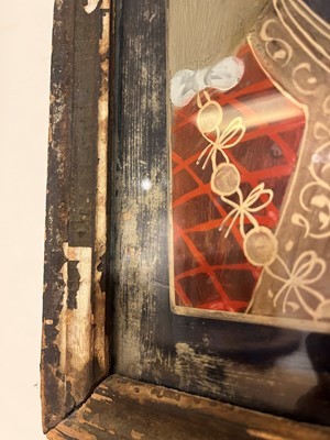 Lot 96 - Four reverse painted glass portraits