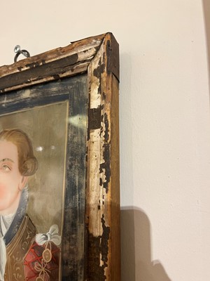 Lot 96 - Four reverse painted glass portraits