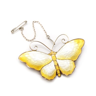 Lot 1075 - A Norwegian silver gilt enamel butterfly brooch, by David Andersen