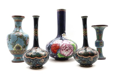 Lot 184 - A collection of Chinese and Japanese cloisonné vases