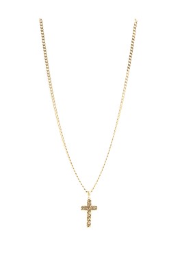 Lot 1518 - A 9ct gold cross pendant