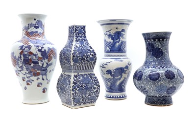 Lot 297 - A group of four Chinese blue and white vases