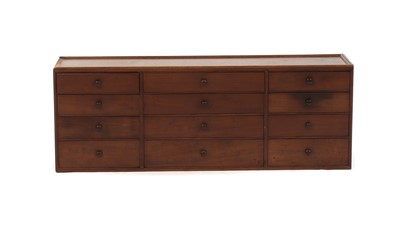 Lot 530 - A mahogany bank of drawers