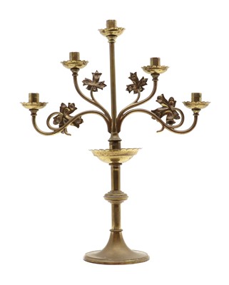 Lot 340 - An ecclesiastical brass altar candelabra