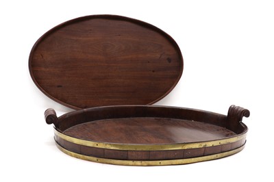 Lot 421 - A George III brass-bound mahogany tray