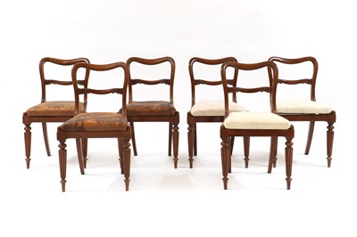 Lot 570 - A set of six Victorian balloon back chairs