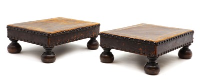 Lot 430 - A pair of Edwardian oak stools