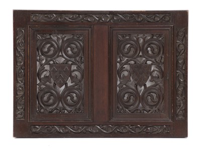 Lot 432 - An oak armorial panel