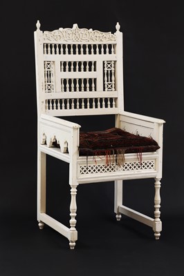 Lot 573 - A Moorish style armchair