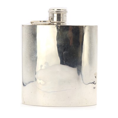 Lot 1372 - A silver hip flask, by William Base & Sons