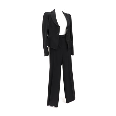 Lot 1494 - An Armani Collezioni black trouser suit