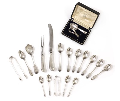 Lot 102 - A collection of silver flatware