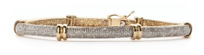 Lot 1128 - A 9ct gold diamond set bracelet