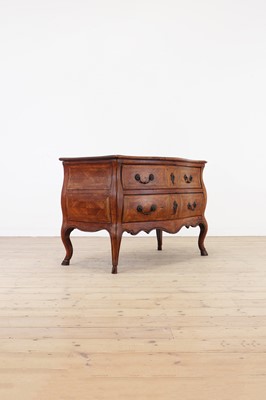 Lot 253 - A walnut and marquetry commode