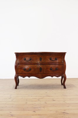 Lot 253 - A walnut and marquetry commode