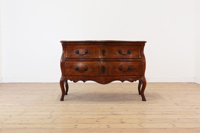 Lot 253 - A walnut and marquetry commode