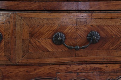 Lot 253 - A walnut and marquetry commode