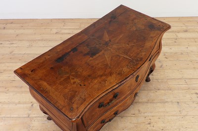 Lot 253 - A walnut and marquetry commode