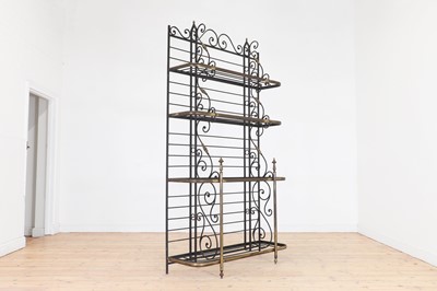 Lot 298 - A brass and wrought-iron baker's rack