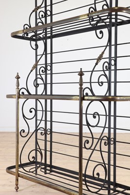 Lot 298 - A brass and wrought-iron baker's rack