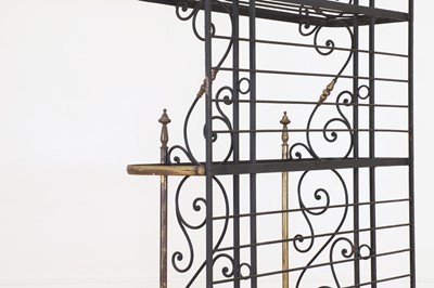 Lot 298 - A brass and wrought-iron baker's rack