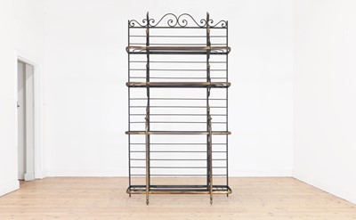 Lot 298 - A brass and wrought-iron baker's rack