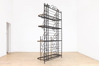 Lot 298 - A brass and wrought-iron baker's rack