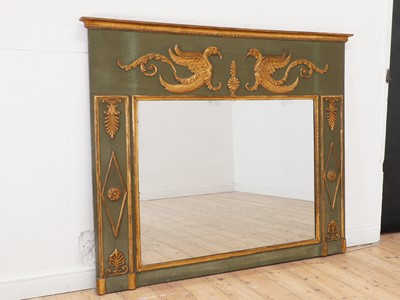 Lot 236 - An Empire painted and parcel-gilt trumeau mirror
