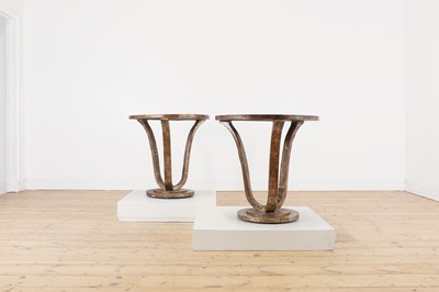 Lot 283 - A pair of Art Deco-style silvered wooden occasional tables