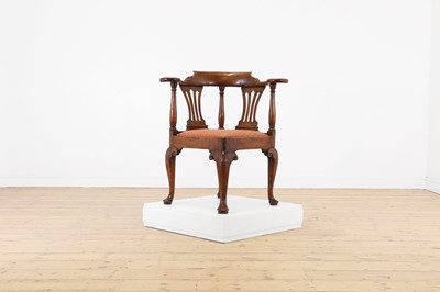 Lot 239 - A George II walnut corner chair